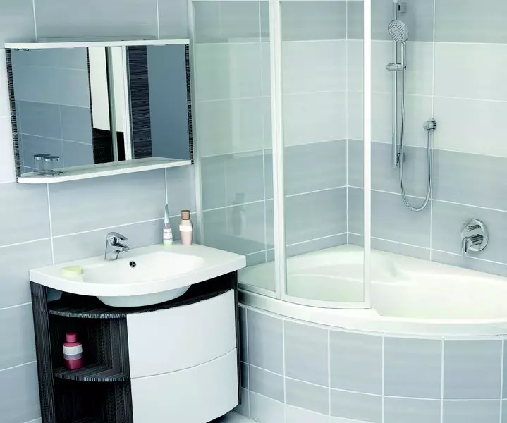 Little bathtubs: mini-bath sizes. Tips for choosing a small bath, examples of compact baths in the interior 10223_26