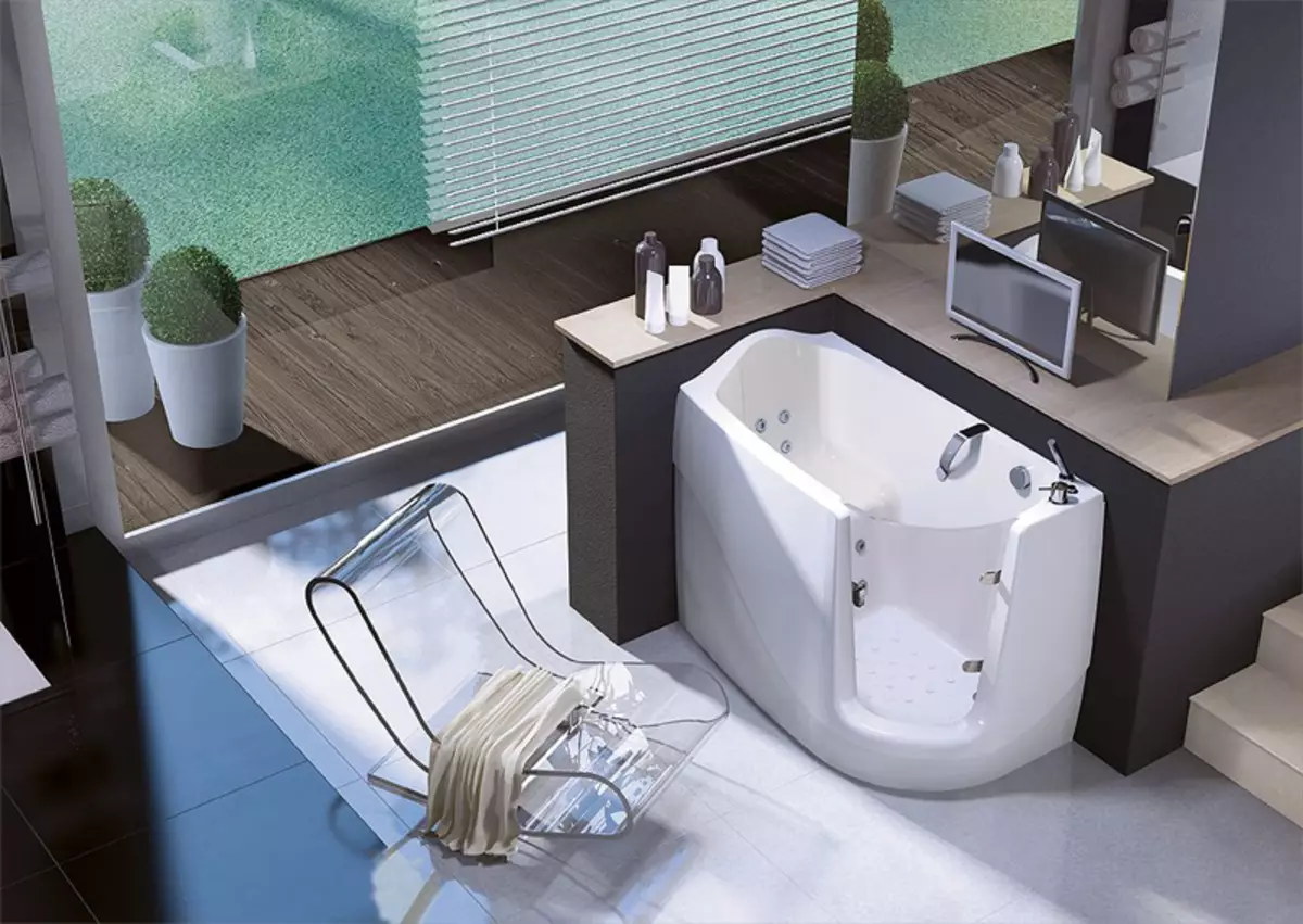 Pequeñas bañeras: mini baños. Consejos para elegir un baño pequeño, ejemplos de baños compactos en el interior. 10223_28