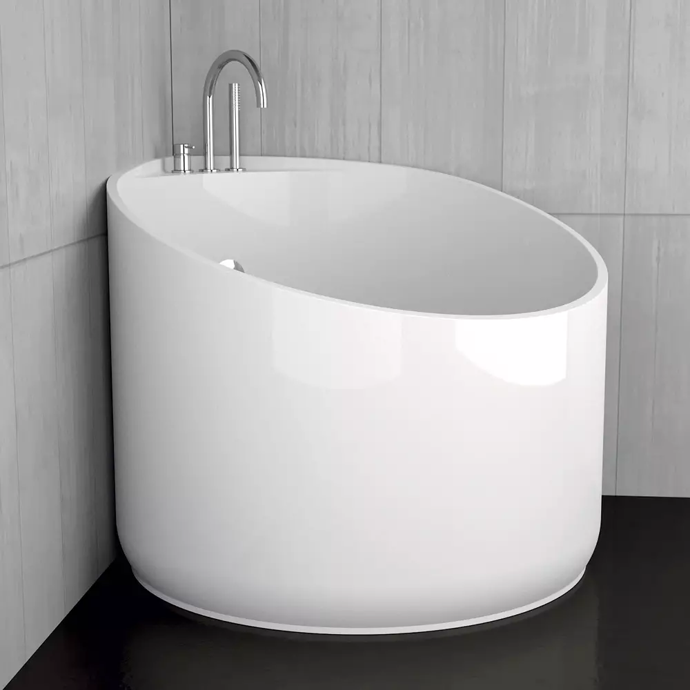 Little bathtubs: mini-bath sizes. Mga tip para sa pagpili ng isang maliit na paliguan, mga halimbawa ng compact bath sa loob 10223_32