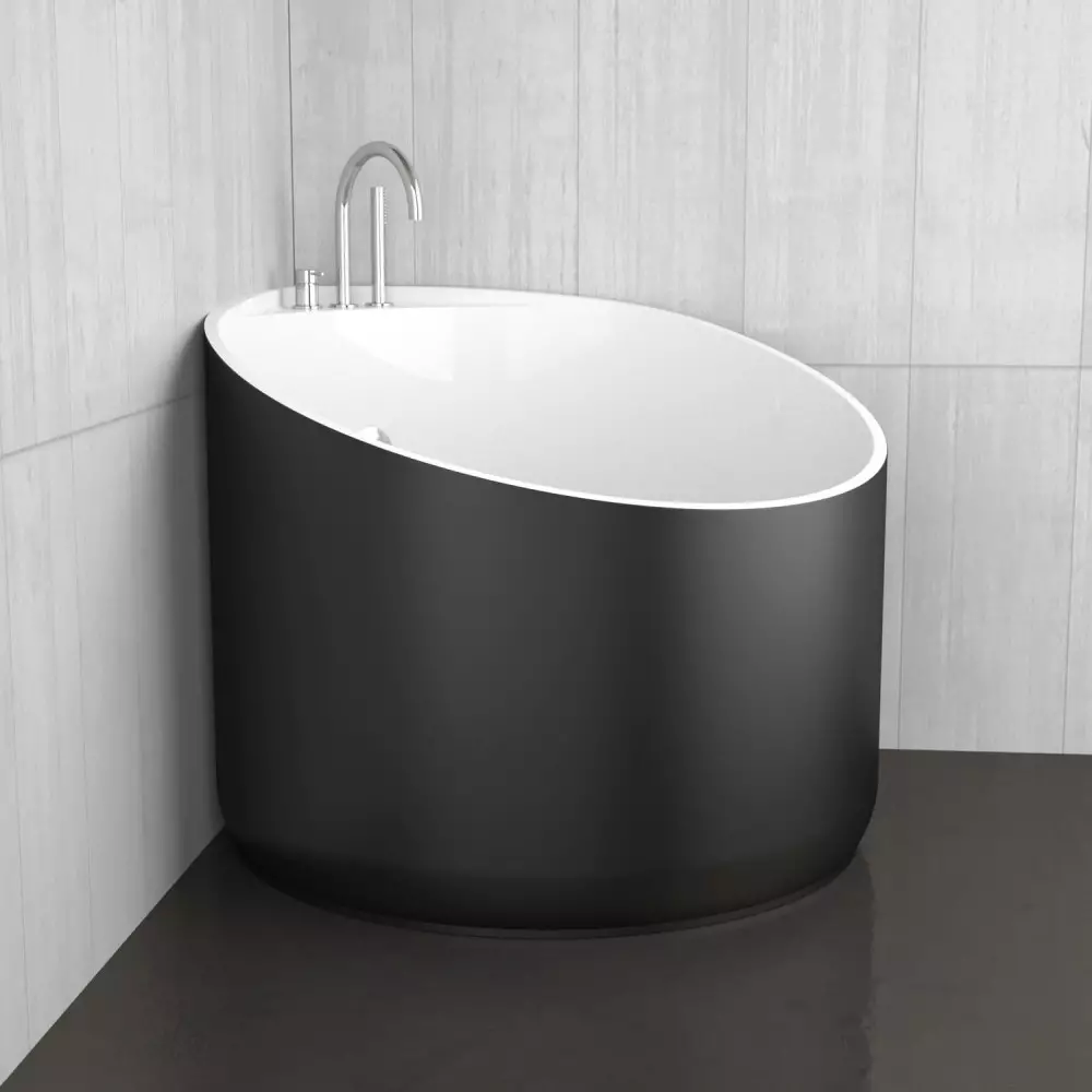 Små badekar: mini-badestørrelser. Tips for å velge et lite bad, eksempler på kompakte bad i interiøret 10223_88