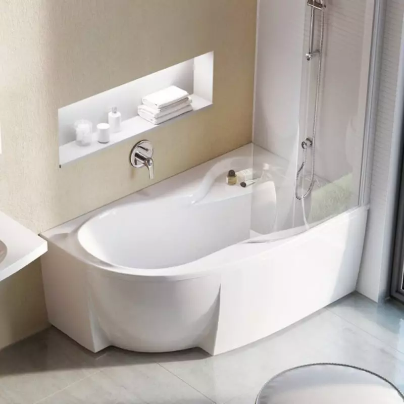 Bathtubs pak: Mini-Bath Sizes. Këshilla për zgjedhjen e një banjë të vogël, shembuj të banjëve kompakte në brendësi 10223_93
