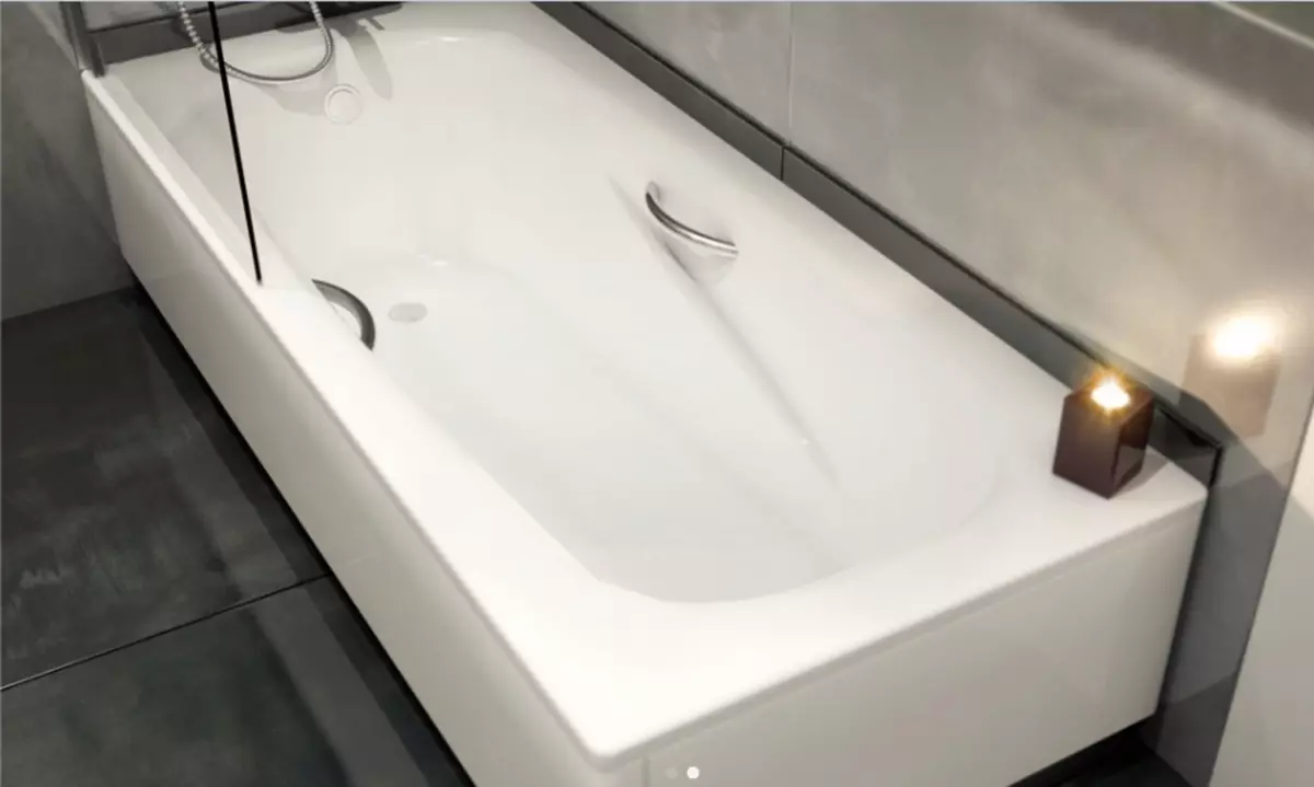 Baños de acero: modelos de baños 150x70, 170x70 cm y otros tamaños. Pros y contras de baños de acero inoxidable. Propiedad de la propiedad 10224_70