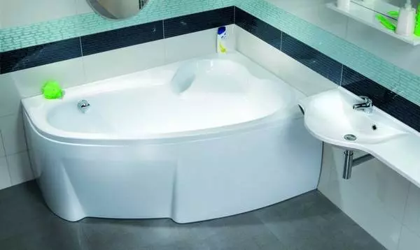 Asymmetric acrylic baths: angular, with dimensions 150x90 cm and 140x90 cm, 120x70 cm and 170x110 cm, 170x90 cm and 160x90 cm, 140x100 cm and other 10225_15