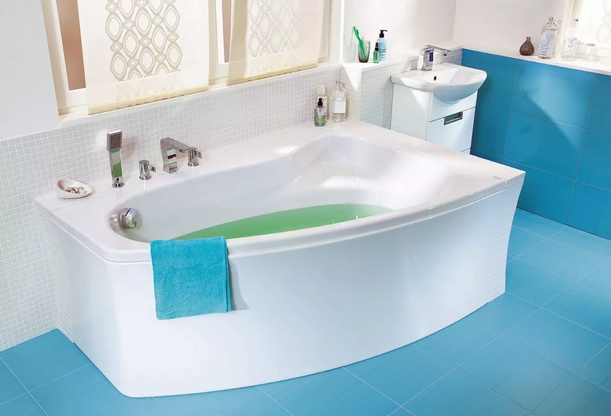 Baths Acrylic Acrylic: Angor, bi dimenî 150x90 cm, 120x90 cm, 120x70 cm, 170x90 cm û 160x90 cm, 140x100 cm û yên din 10225_54