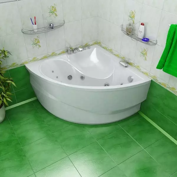 हाइड्रोमसाज के साथ कोने स्नान: बाथ जकूज़ी के आकार। छोटे और बड़े कमरों के लिए आयरन हॉट टब और अन्य मॉडल कास्ट करें 10228_13
