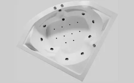 Banys de cantonada amb hidromassatge: mides de jacuzzi de bany. Banyera d'hidromassatge de ferro i altres models per a habitacions petites i grans 10228_27