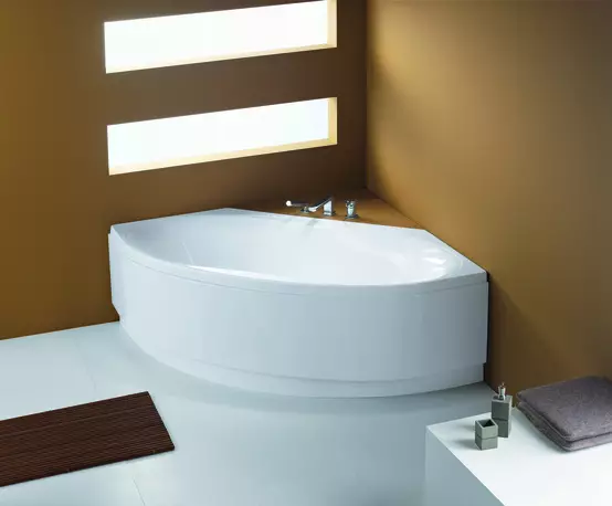 Hjørne badeværelser på badeværelset (79 billeder): Interiørdesign muligheder med hjørne badeværelse, smukke ideer 10233_23