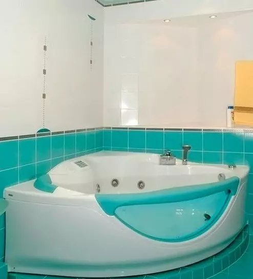 Hjørne badeværelser på badeværelset (79 billeder): Interiørdesign muligheder med hjørne badeværelse, smukke ideer 10233_35