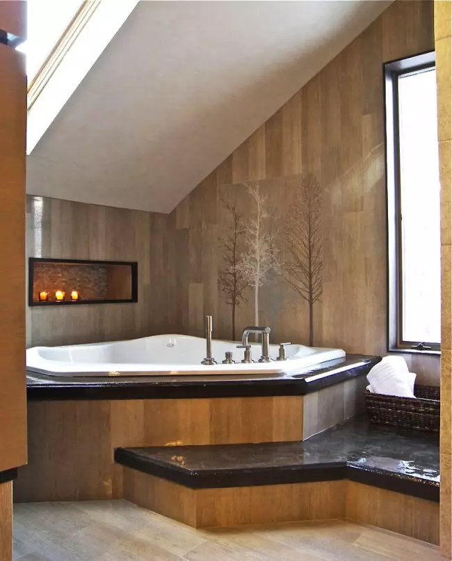 Eckbäder im Badezimmer (79 Fotos): Interior Design-Optionen mit Eckbadezimmer, schöne Ideen 10233_46