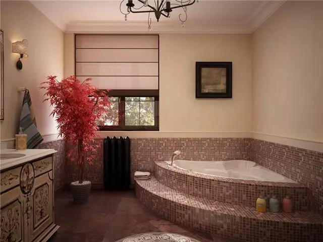 Hjørne badeværelser på badeværelset (79 billeder): Interiørdesign muligheder med hjørne badeværelse, smukke ideer 10233_47