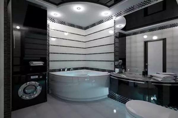 બાથરૂમમાં કોર્નર બાથરૂમ્સ (79 ફોટા): કોર્નર બાથરૂમમાં, સુંદર વિચારો સાથે આંતરિક ડિઝાઇન વિકલ્પો 10233_53