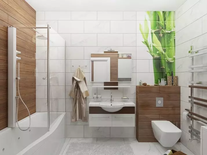 Hjørne badeværelser på badeværelset (79 billeder): Interiørdesign muligheder med hjørne badeværelse, smukke ideer 10233_59