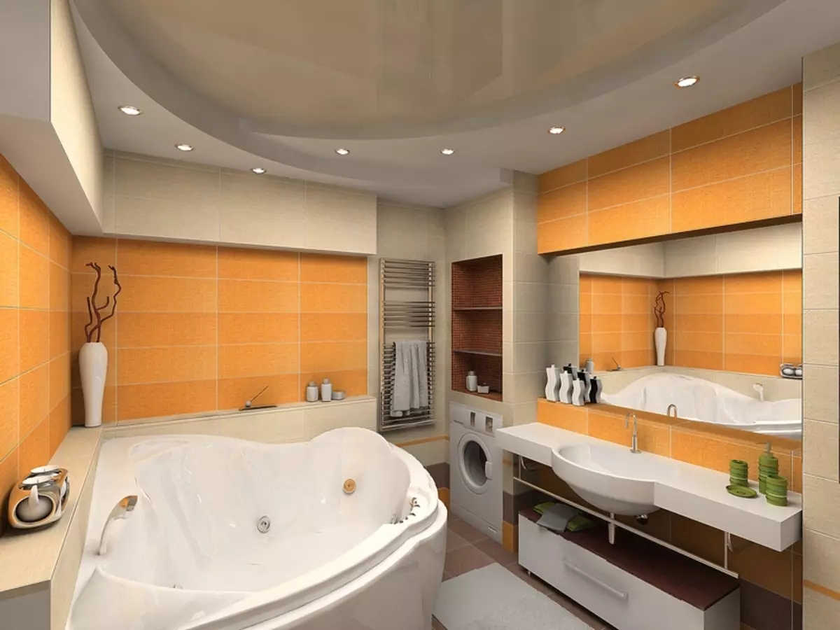 Eckbäder im Badezimmer (79 Fotos): Interior Design-Optionen mit Eckbadezimmer, schöne Ideen 10233_67