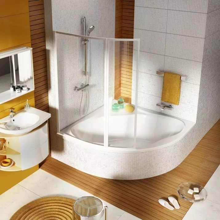 Kotiček Kopalnica v kopalnici (79 fotografij): Možnosti notranje opreme z vogalno kopalnico, lepe ideje 10233_69