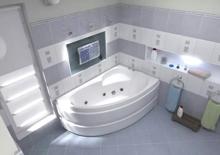 Hjørne badeværelser på badeværelset (79 billeder): Interiørdesign muligheder med hjørne badeværelse, smukke ideer 10233_72