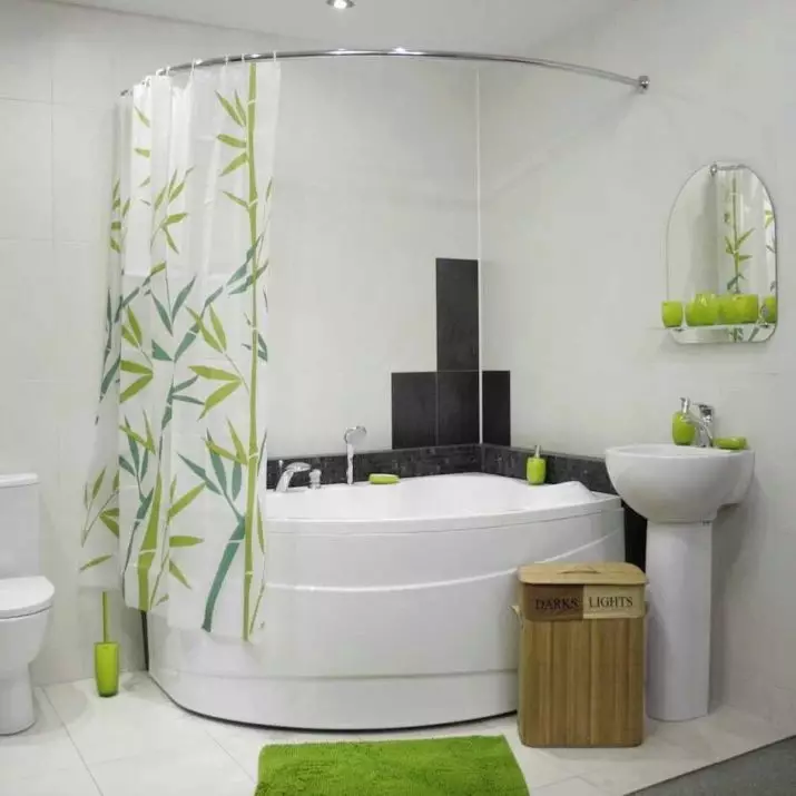 Γωνιακά μπάνια στο μπάνιο (79 φωτογραφίες): Εσωτερικές επιλογές σχεδίασης με γωνιακό μπάνιο, όμορφες ιδέες 10233_76