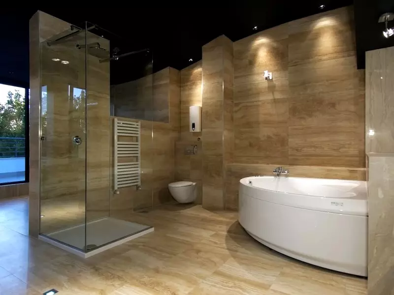 浴室的角落浴室（79张照片）：室内设计选项与角浴室，美丽的想法 10233_9