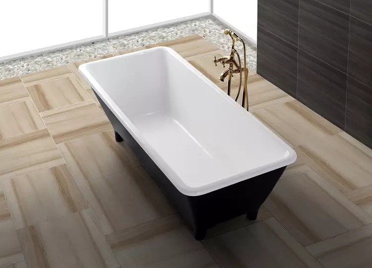 Külön akril fürdők: Fürdők a lábakon 150x70 cm és 170x70, más méretek. Ovális és egyéb modellek 10242_20
