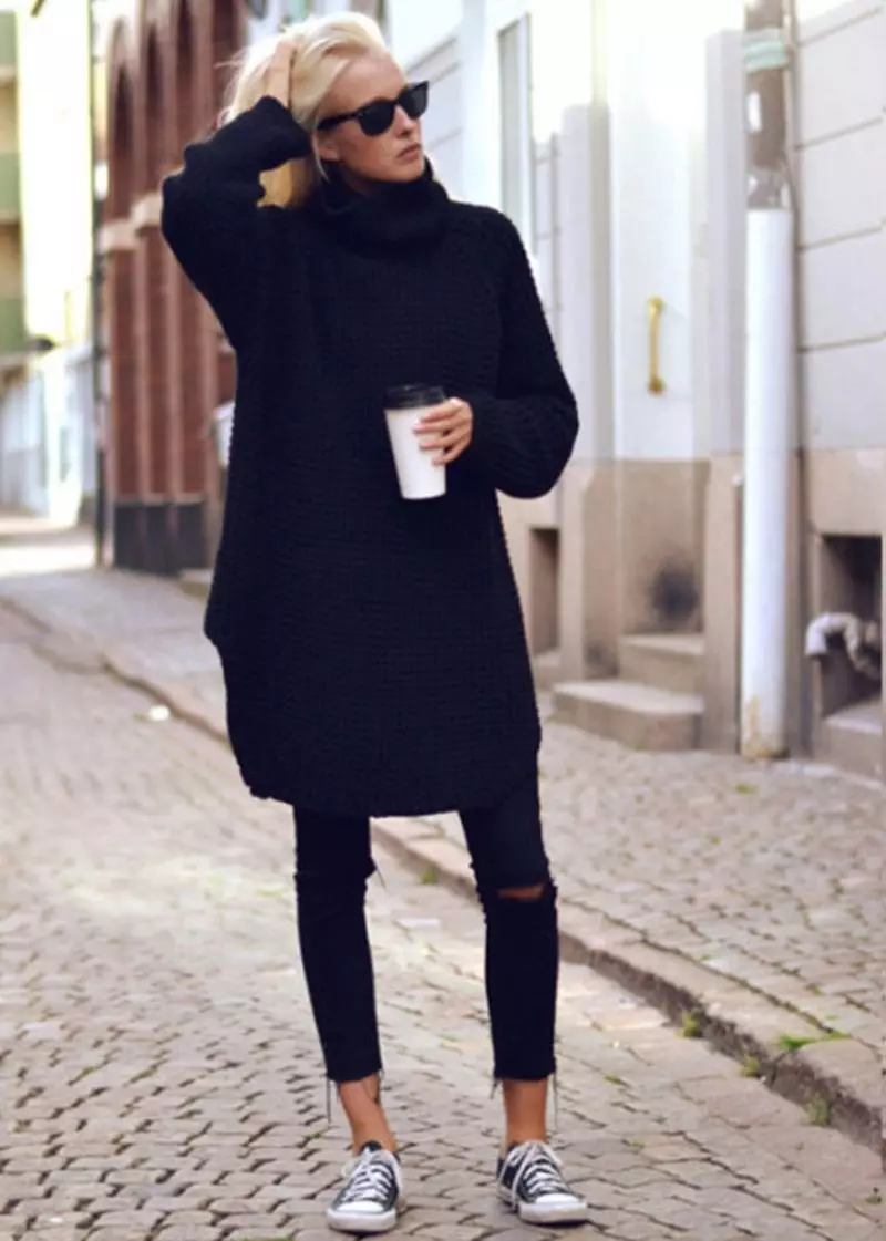 Suéter negro (60 fotos): que vestir 1024_13