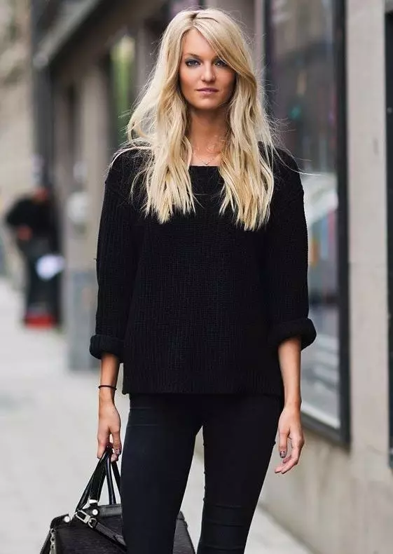 Black sweater (60 photos): what to wear 1024_5