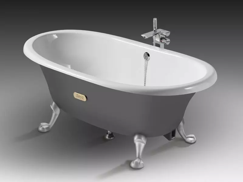 Baths metal: 140x70 cm ak 150x70 cm, 170x70 cm ak lòt dimansyon estanda. Ki kantite beny peze? Avantaj ak dezavantaj 10250_7