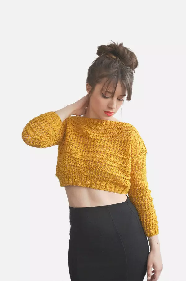 Cropped Sweater (129 foto): Apa yang harus dipakai dengan lengan panjang, hitam, model 2021 1026_101
