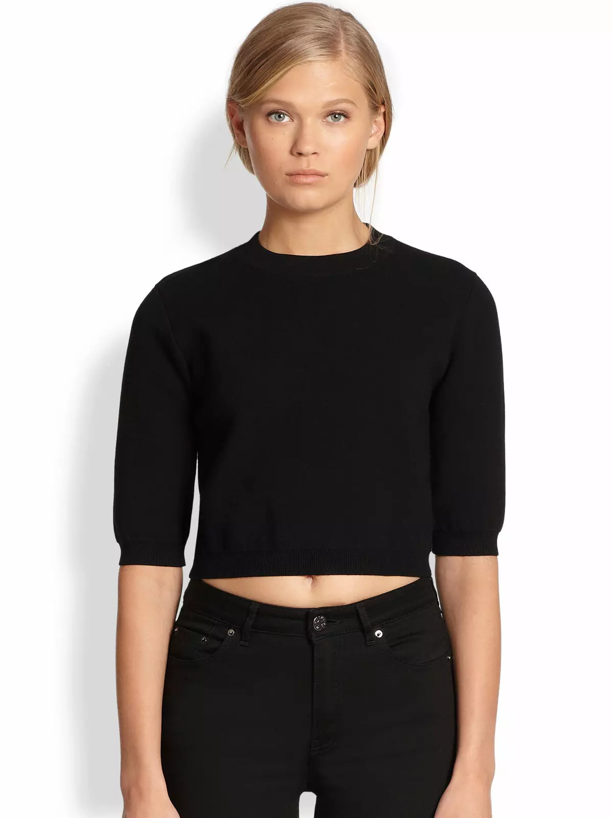 Przycięty sweter (129 zdjęć): Co nosić z długimi rękawami, czarnymi, modele 2021 1026_36