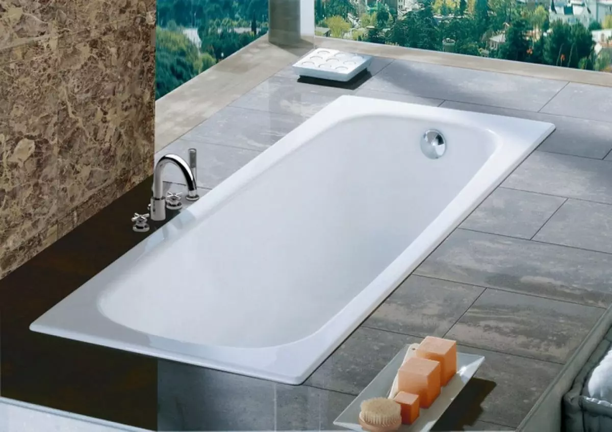 욕실 ROCA : 강철 와이드 모델, 금속 코너 욕조 및 기타 옵션, ​​목욕 170x75, 170x70 cm 및 기타 크기, 고객 리뷰 10270_5