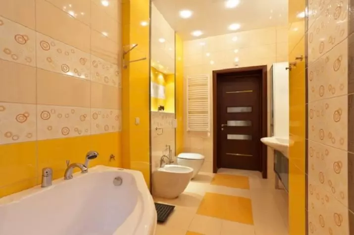 Kollane vannituba (60 fotot): kollased keraamilised plaadid vannitoa disainis ja muudes viimistlusmaterjalides 10280_2