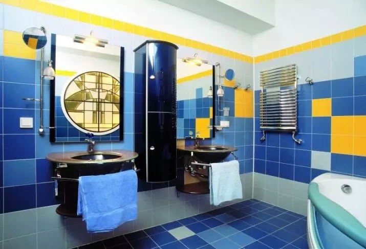 Kollane vannituba (60 fotot): kollased keraamilised plaadid vannitoa disainis ja muudes viimistlusmaterjalides 10280_22