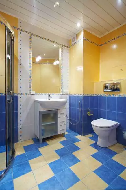 Kollane vannituba (60 fotot): kollased keraamilised plaadid vannitoa disainis ja muudes viimistlusmaterjalides 10280_27