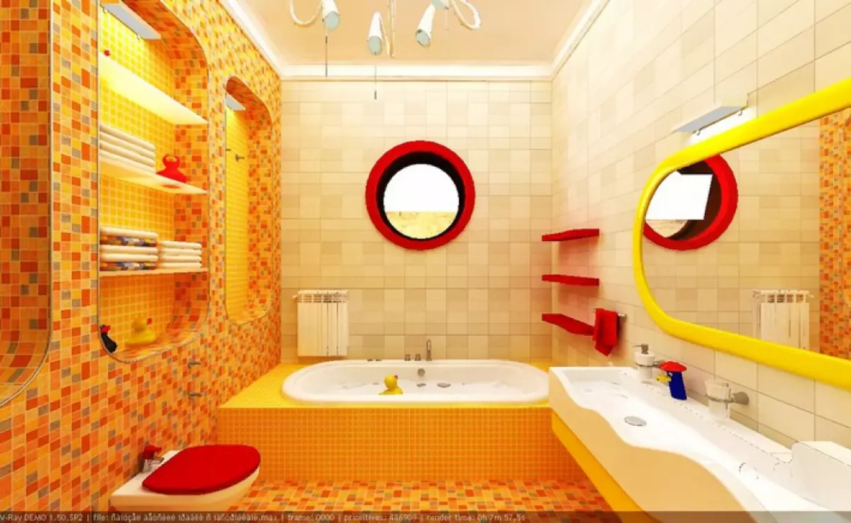 Kollane vannituba (60 fotot): kollased keraamilised plaadid vannitoa disainis ja muudes viimistlusmaterjalides 10280_28