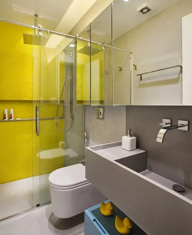 Kollane vannituba (60 fotot): kollased keraamilised plaadid vannitoa disainis ja muudes viimistlusmaterjalides 10280_33