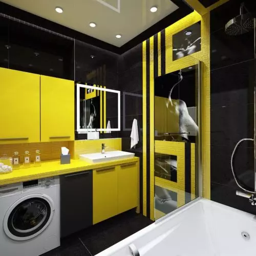 Kollane vannituba (60 fotot): kollased keraamilised plaadid vannitoa disainis ja muudes viimistlusmaterjalides 10280_41