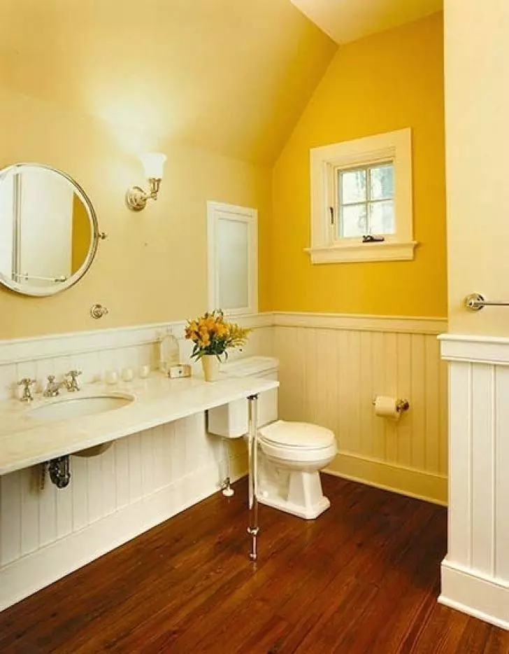 Kollane vannituba (60 fotot): kollased keraamilised plaadid vannitoa disainis ja muudes viimistlusmaterjalides 10280_45