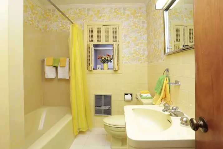 Kollane vannituba (60 fotot): kollased keraamilised plaadid vannitoa disainis ja muudes viimistlusmaterjalides 10280_55