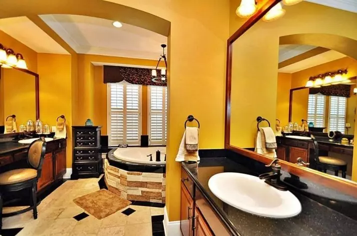 Rumena kopalnica (60 fotografij): rumene keramične ploščice v kopalniškem oblikovanju in drugih končnih materialih 10280_56