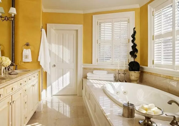 Kollane vannituba (60 fotot): kollased keraamilised plaadid vannitoa disainis ja muudes viimistlusmaterjalides 10280_57