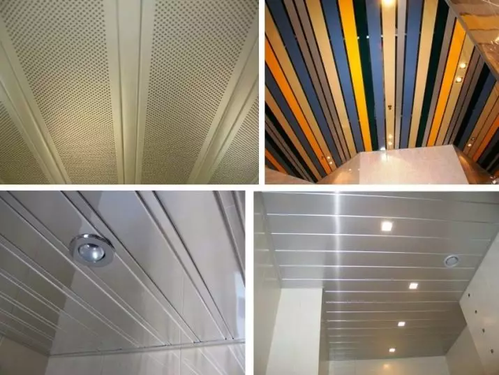 プラスチック製のパネル（78枚の写真）からの浴室の天井：PVCからの天井パネルのオプション、浴室のパネル天井のデザインのアイデア 10282_27