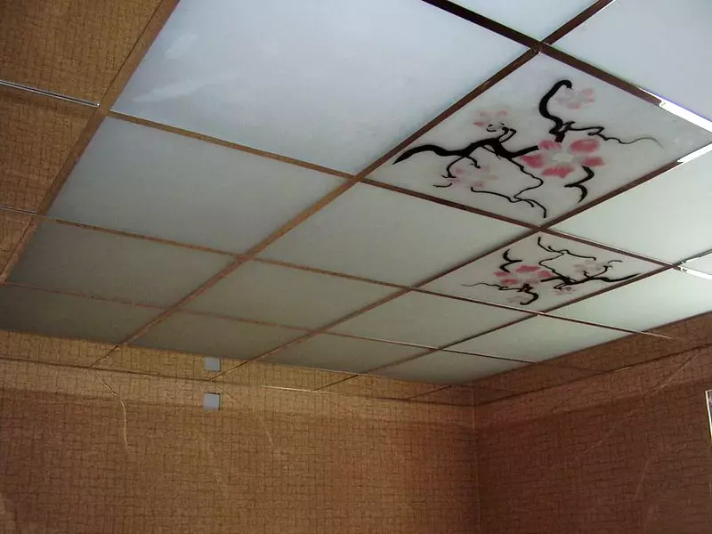 प्लास्टिक पॅनल्स (78 फोटो) पासून बाथरूममधील छत: पीव्हीसीमधील सीलिंग पॅनेलसाठी पर्याय, बाथरूममधील पॅनेल मर्यादा डिझाइन कल्पना 10282_36