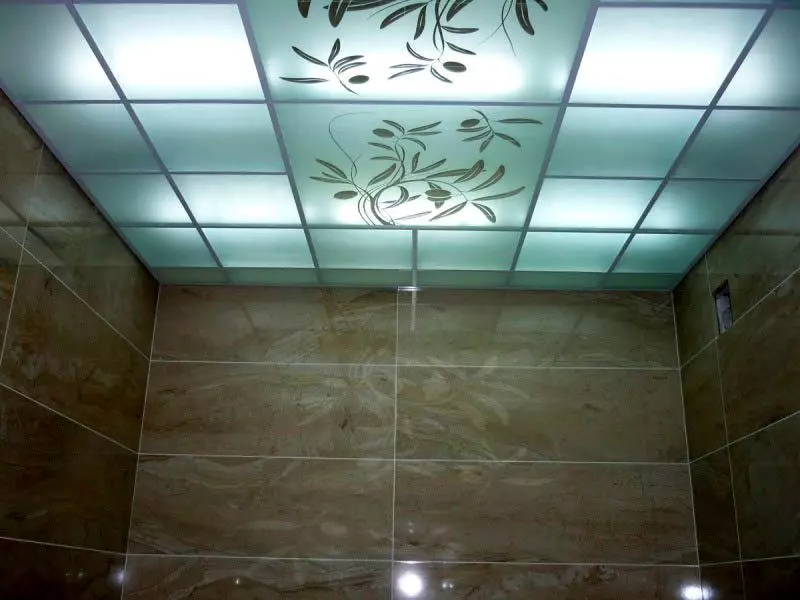 Таванът в банята от пластмасови панели (78 снимки): Опции за панели на тавана от PVC, идеи таван панел дизайн в банята 10282_37