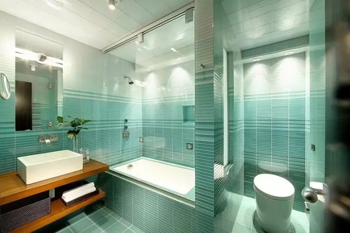 Plafonul din baie din panouri din plastic (78 fotografii): Opțiuni pentru panouri din PVC, idei de design de plafon din Panel în baie 10282_77