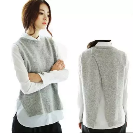Sleeveless sweaters (48 mga larawan): Ano ang magsuot 1028_28