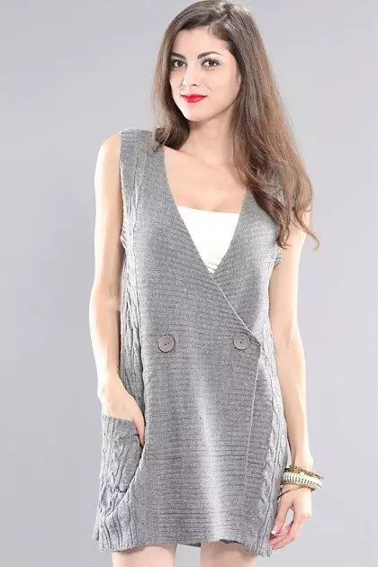 Sleeveless sweaters (48 mga larawan): Ano ang magsuot 1028_44