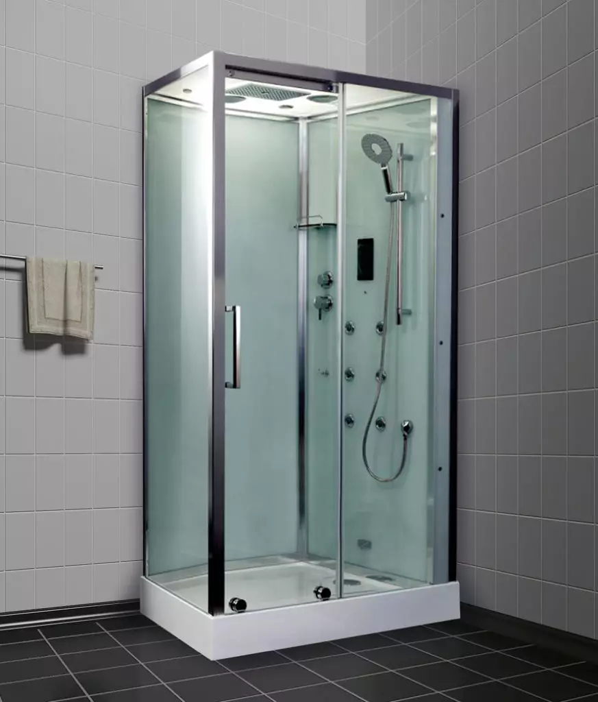 Cabina de ducha 120x90: Características, Revisión de modelos con palet profundo y bajo en el lado izquierdo y derecho 10295_12