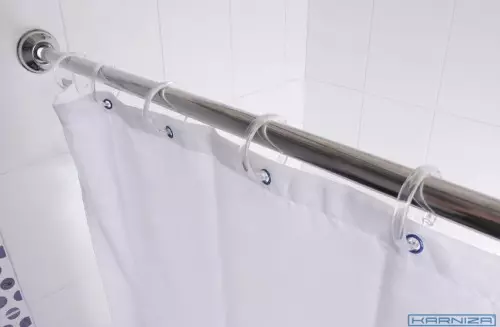 Záclony pro sprchu: tkaniny závěsy a jiné modely pro sprchu. Jak je vyzvednout? 10296_16