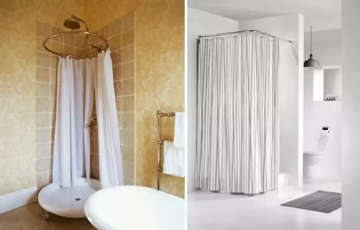 Záclony pro sprchu: tkaniny závěsy a jiné modely pro sprchu. Jak je vyzvednout? 10296_2