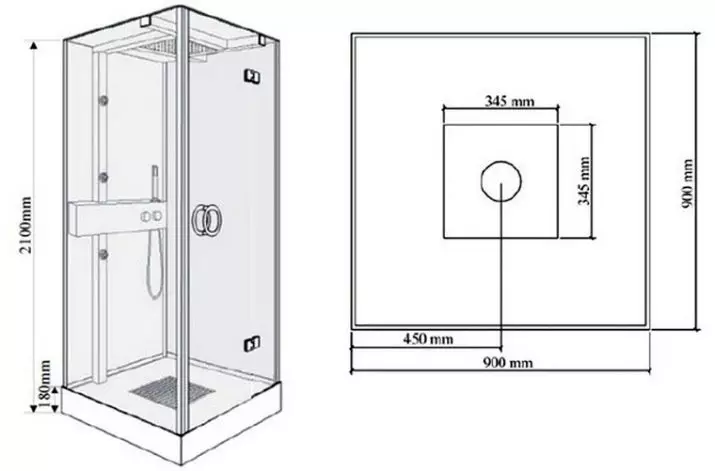 Qolalka qubeyska laba jibbaaran: 80x80, 90x90, 100x100 cm iyo cabirro kale, xiidmaha pallet, albaabka hore, saqafka iyo kuwa kaleba 10320_50