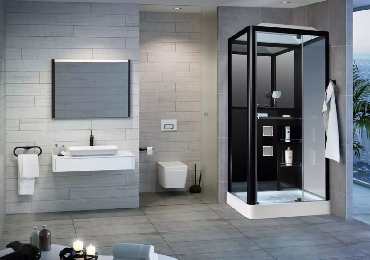 Fyrkantig duschkabin: 80x80, 90x90, 100x100 cm och andra storlekar, låga pallstugor, främre ingång, tak och annat 10320_62