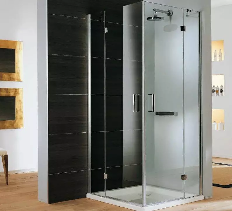 Fyrkantig duschkabin: 80x80, 90x90, 100x100 cm och andra storlekar, låga pallstugor, främre ingång, tak och annat 10320_73
